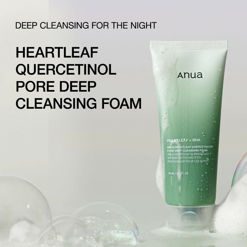 Anua Heartlef Quercetinol Pore Deep Cleansing Foam - Korean Skincare | Swadesiicart