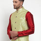 Jompers Men's Beautiful Green Embroidered Nehru Jacket | Swadesiicart