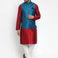Jompers Men's Beautiful Blue Woven Jacquard Nehru Jacket | Swadesiicart