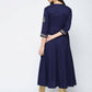 Aniyah Rayon Block Printed Anarkali Blue Kurta (AN-116K)