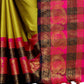 Vamika Banarasi Silk Mehandi Green Weaving Saree | Swadesiicart