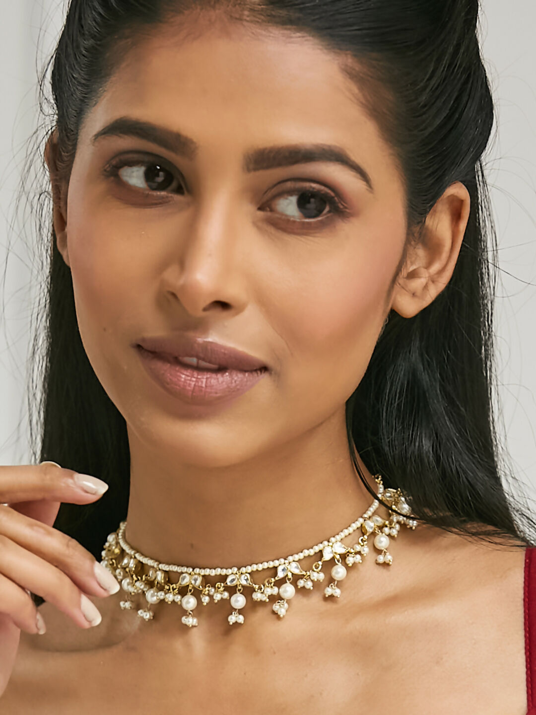 Nuyug 22K Gold-Plated Kundan & Pearl Studded Matha Patti Head Jewellery | Swadesiicart