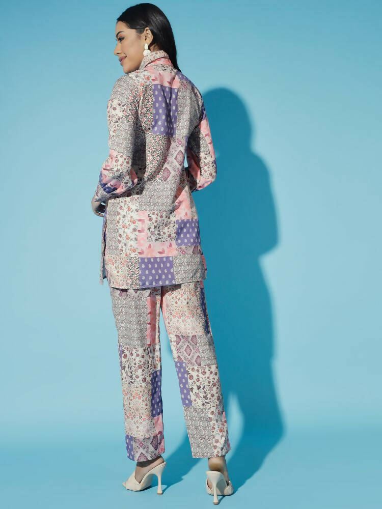 Myshka Women Multi-Printed Bling & Sparkly Co-Ords - Swadesiicart