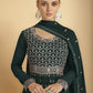 Myra Dark Green Georgette Embroidered Sharara Suit | Swadesiicart