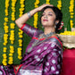 Jyoti Fashion Women's Wine Soft Handloom Silk Zari Woven Saree with Blouse | Swadesiicart