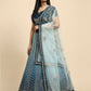 Blue Fancy Net Sequence Embroidered Lehenga Choli with Dupatta - Dhara | Swadesiicart