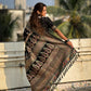 Black Pashmina Silk Wevon Kashmiri Meenakari Designer Saree with Unstitched Blouse - Vandini