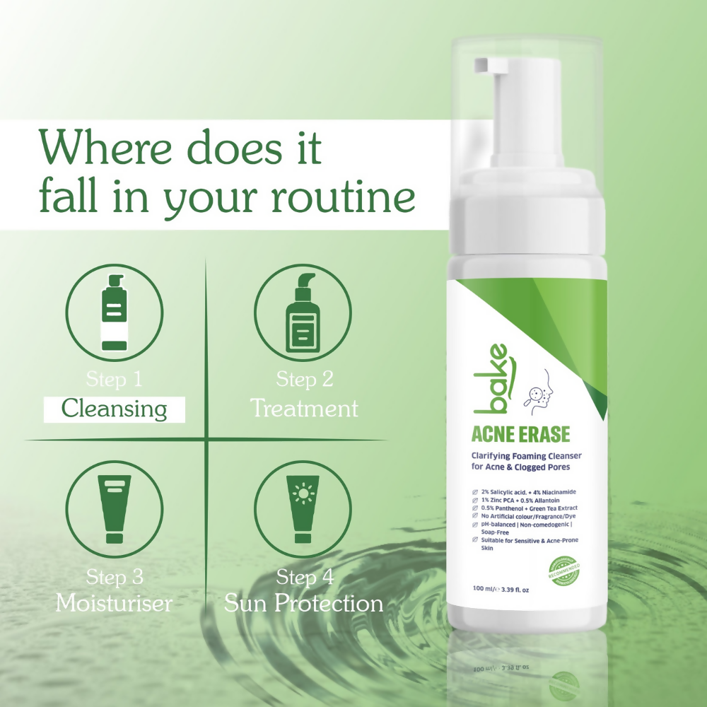 Bake Acne Erase Foaming Face Wash | Swadesiicart