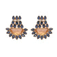 Nuyug 22K Gold Plated Crystal Studded Contemporary Floral Shaped Stud Earrings | Swadesiicart