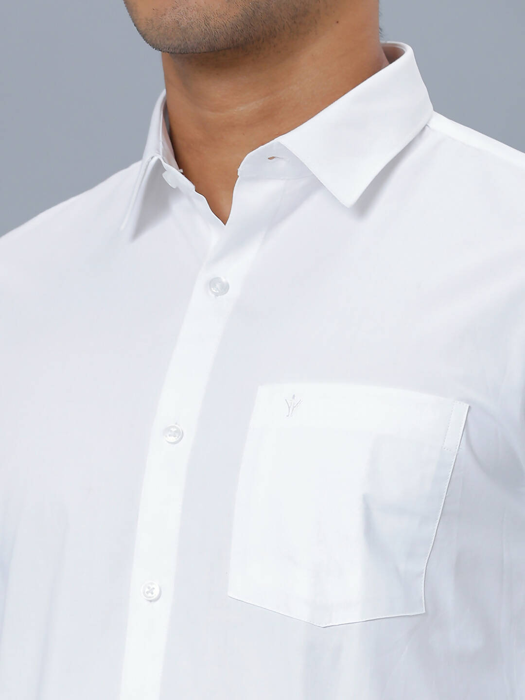 Ramraj Cotton Mens Full Sleeve Formal Poly Cotton White Shirt | Swadesiicart