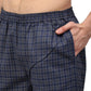 Jainish Men's Navy Blue Checked Night Suits ( GNS 001Navy-Grey ) | Swadesiicart