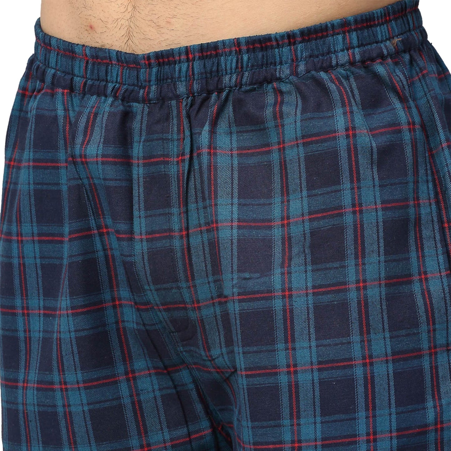Jainish Men's Navy Blue Checked Night Suits ( GNS 001Navy ) | Swadesiicart