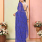 Blue Georgette Designer Printed Ready To Wear Saree - Elite | Swadesiicart