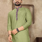 Anaita Green Linen Silk Straight Kurta