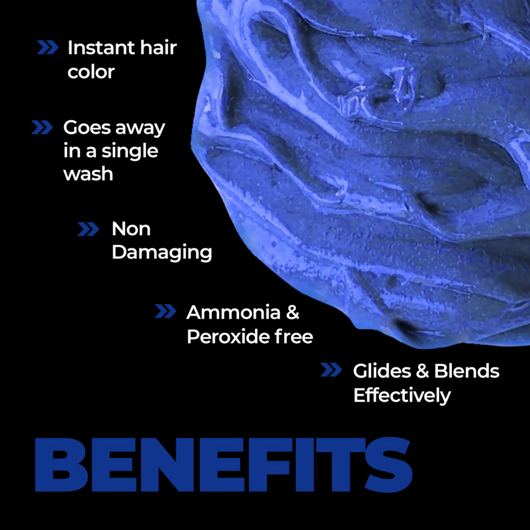 Beardo Dye Hard Temporary Hair Color Metallic Blue - Swadesiicart