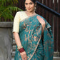 Beatitude Green Cotton Floral Jamdani Saree