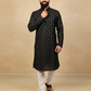 Neera Trendz Black Heavy Soft Silk Mirror Work Men's Kurta Pyjama - Swadesiicart