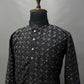 Neera Trendz Black Heavy Soft Silk Mirror Work Men's Kurta Pyjama - Swadesiicart