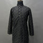 Neera Trendz Black Heavy Soft Silk Mirror Work Men's Kurta Pyjama - Swadesiicart