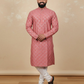 Neera Trendz Pink Heavy Soft Silk Mirror Work Men's Kurta Pyjama - Swadesiicart