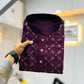 Neera Trendz Wine Heavy Soft Silk Mirror Work Men's Kurta Pyjama - Swadesiicart