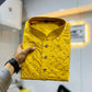 Neera Trendz Yellow Heavy Soft Silk Mirror Work Men's Kurta Pyjama - Swadesiicart
