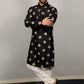 Neera Trendz Black Soft Parbon Silk Embroidered Men's Kurta Pyjama - Swadesiicart