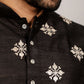 Neera Trendz Black Soft Parbon Silk Embroidered Men's Kurta Pyjama - Swadesiicart