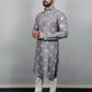 Neera Trendz Grey Soft Parbon Silk Embroidered Men's Kurta Pyjama - Swadesiicart