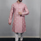 Neera Trendz Mauve Soft Parbon Silk Embroidered Men's Kurta Pyjama - Swadesiicart