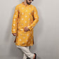 Neera Trendz Mustard Soft Parbon Silk Embroidered Men's Kurta Pyjama - Swadesiicart
