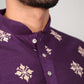 Neera Trendz Violet Soft Parbon Silk Embroidered Men's Kurta Pyjama - Swadesiicart