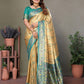 Anaita Golden Tissue Silk With Weaving Saree With Blouse