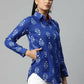 Ahalyaa Women Royal Blue Crepe Printed Tunic | Swadesiicart