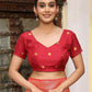 Shree Shyam Fashion White & Red Linen Cotton Saree