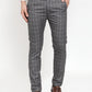 Jainish Men's Grey Checked Formal Trousers ( GP 254Grey ) | Swadesiicart