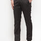 Jainish Men's Black Cotton Striped Formal Trousers ( FGP 255Black ) | Swadesiicart