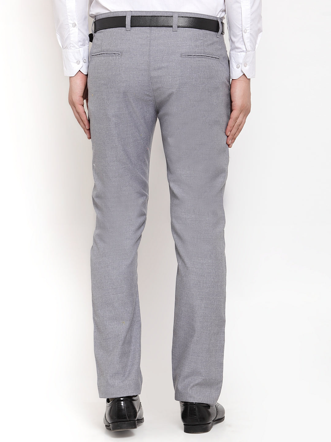 Jainish Men's Grey Cotton Solid Formal Trousers ( FGP 256Grey ) | Swadesiicart