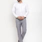 Jainish Men's Grey Cotton Solid Formal Trousers ( FGP 256Grey ) | Swadesiicart