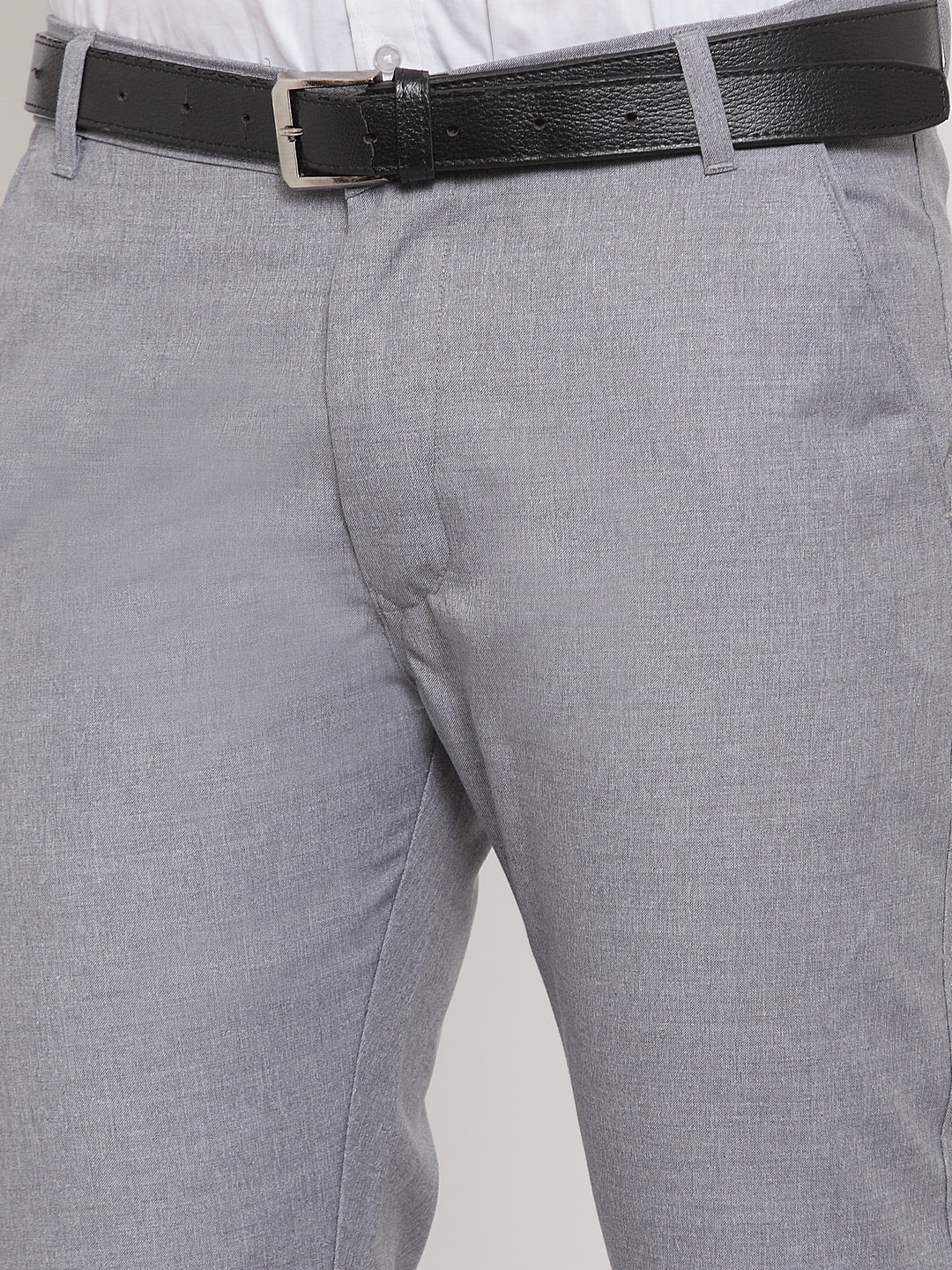 Jainish Men's Grey Cotton Solid Formal Trousers ( FGP 256Grey ) | Swadesiicart
