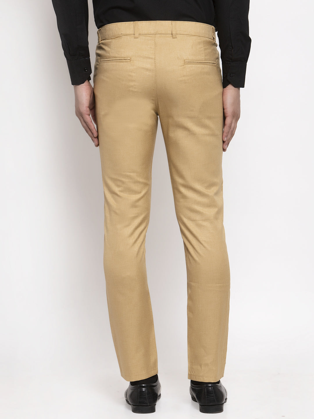Jainish Men's Beige Cotton Solid Formal Trousers ( FGP 258Beige ) | Swadesiicart