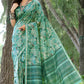 Vishnu Weaves Women's Rama Cotton Silk Woven Saree with Blouse - Swadesiicart
