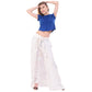Asmaani White Color Plain Ruffle Palazzo