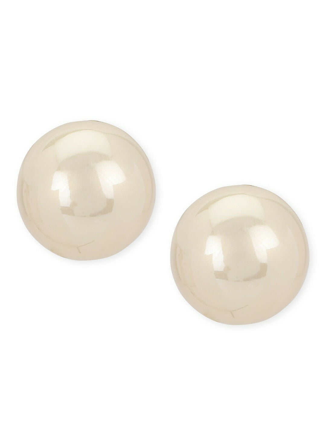 Cream Shine Pearl Studs- Ruby Raang | Swadesiicart