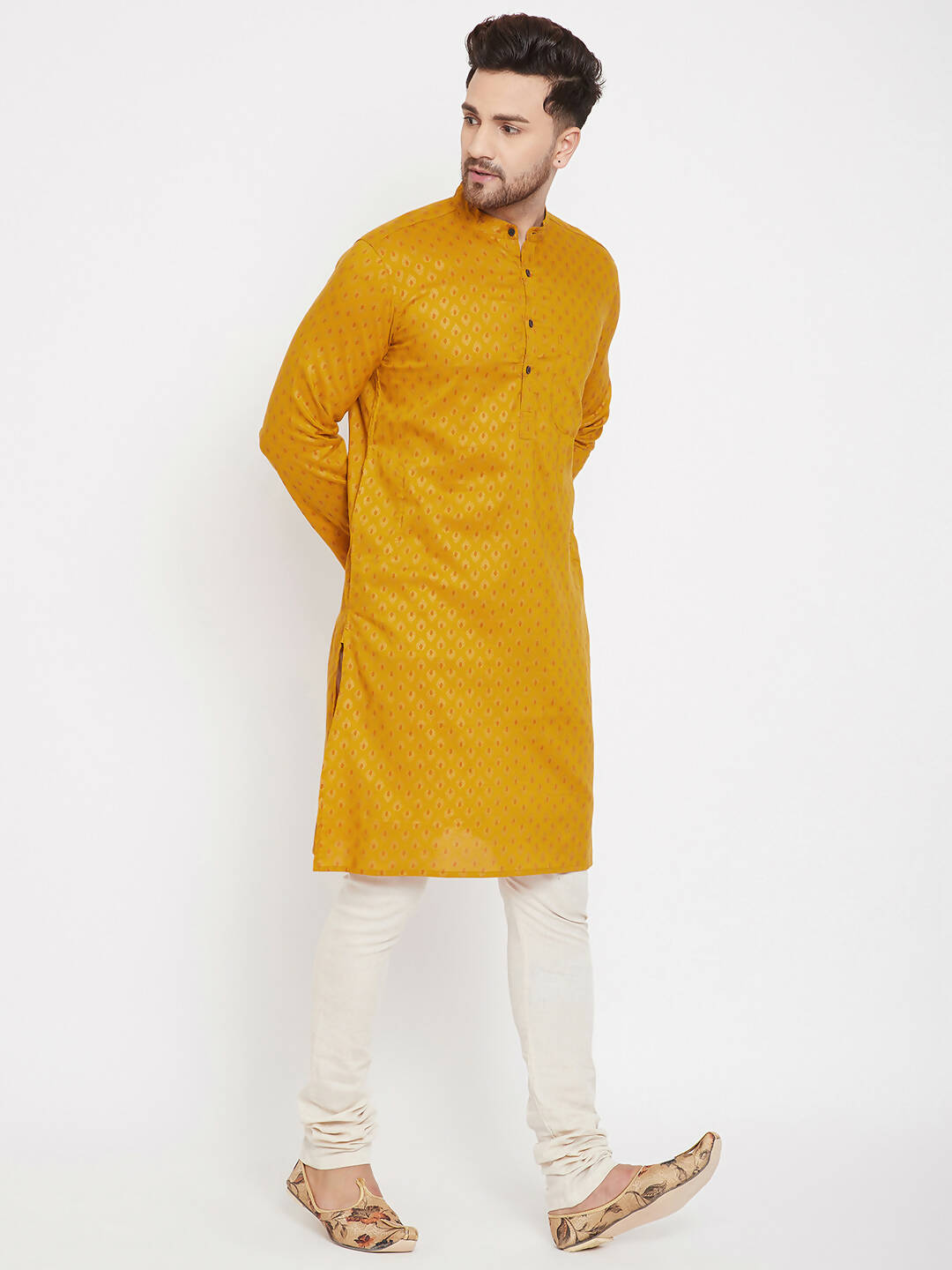 Even Apparels Yellow Rayon Wedding Men's Kurta For Haldi | Swadesiicart
