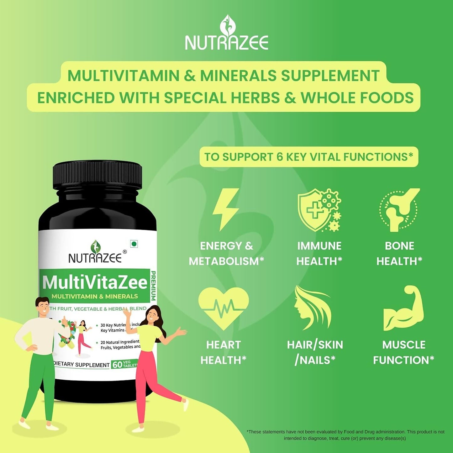 Nutrazee MultiVitaZee Multivitamin & Minerals Tablets - Swadesiicart