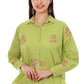 Jaitra Apparels Green Embroidered Premium Pure Cotton Co-Ord Set For Women - Swadesiicart