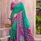 Anaita Green Silk Saree With Blouse Piece