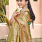 Anaita Green Silk Saree With Blouse Piece