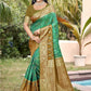 Anaita Green Silk Saree With Blouse Piece